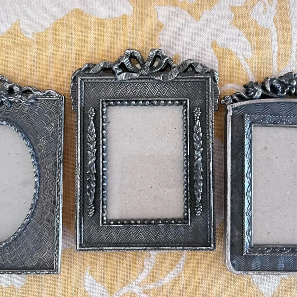 Vintage Ornate Metal Mini Picture Frames